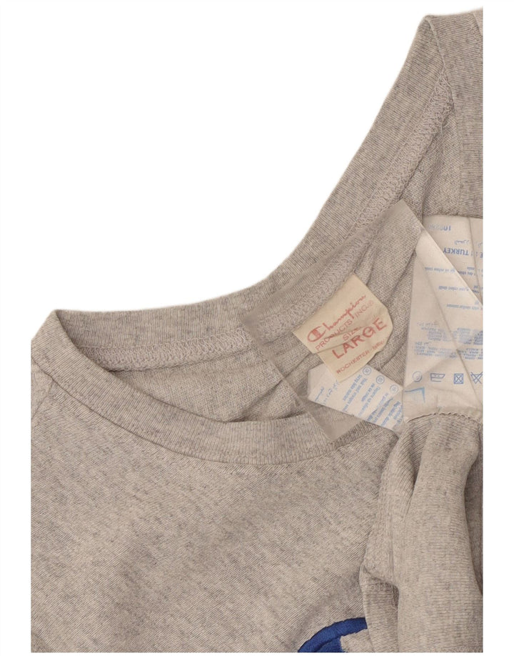 T-shirt grafica da uomo Champion Top grande in cotone grigio