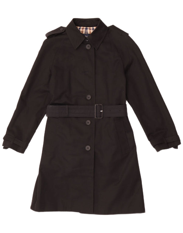 Trench da donna Aquascutum UK 6 XS cotone nero