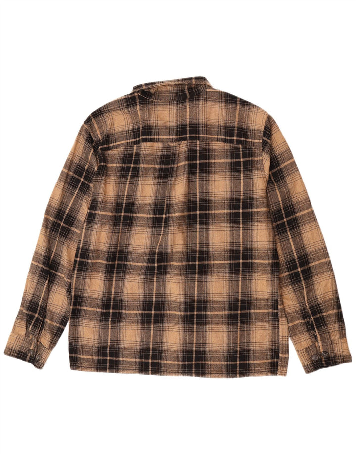 Camicia da uomo in flanella Jack & Jones 2XL Classica in cotone a quadri marrone