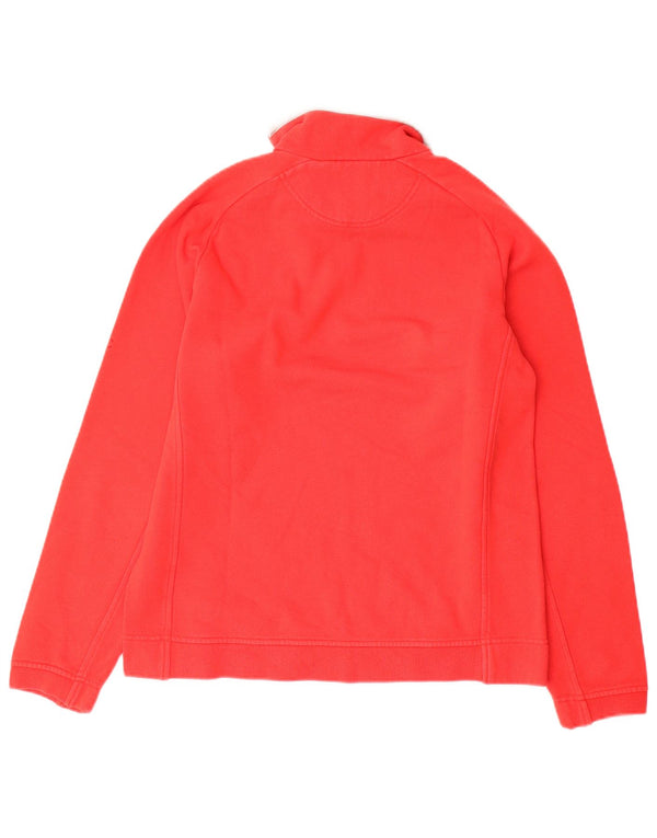 Felpa da donna con collo con zip CHAMPION, maglione UK 14, cotone rosso medio