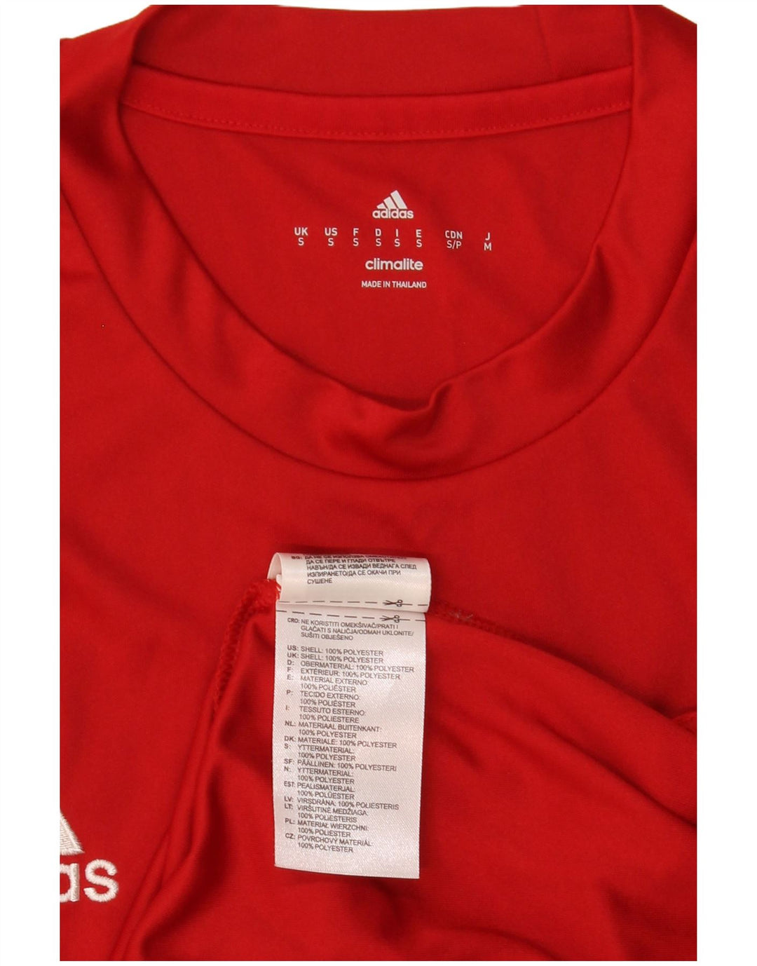 T-shirt Adidas Climalite da uomo piccola in poliestere rosso