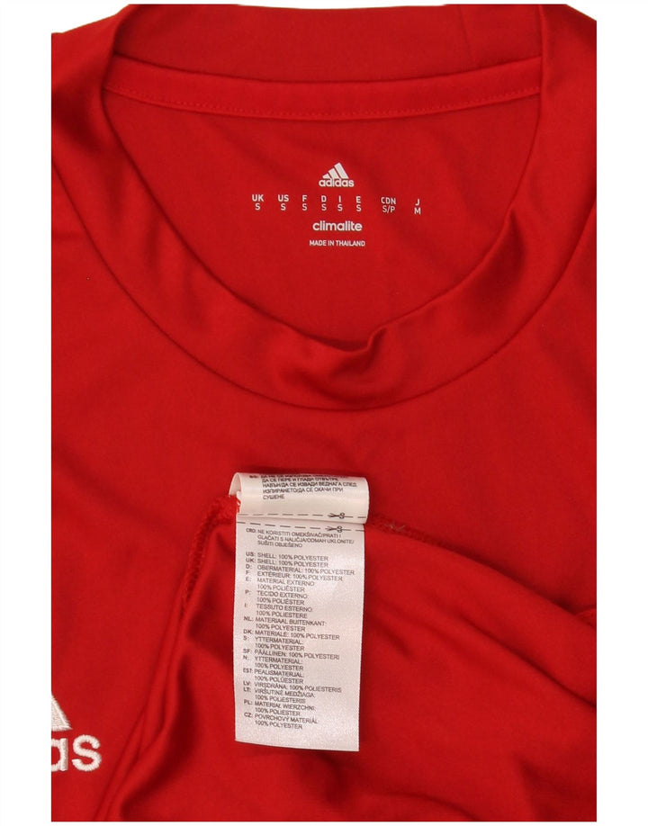 T-shirt Adidas Climalite da uomo piccola in poliestere rosso