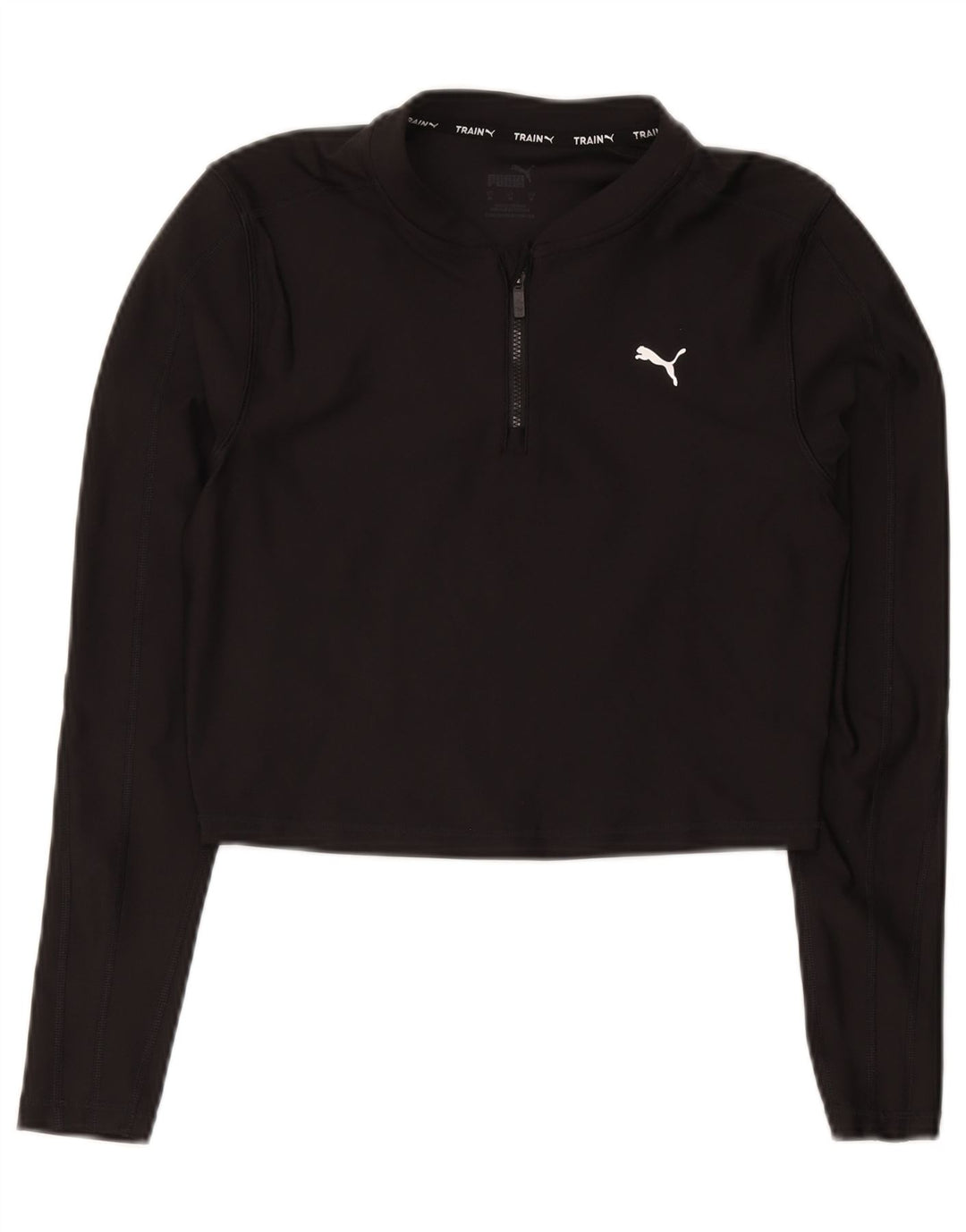 Top da tuta pullover con zip e collo corto da donna Puma UK 12 Medium Nero