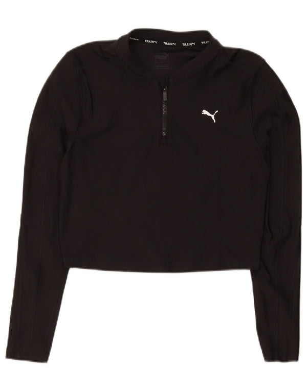 Top da tuta pullover con zip e collo corto da donna Puma UK 12 Medium Nero