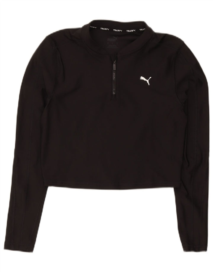 Top da tuta pullover con zip e collo corto da donna Puma UK 12 Medium Nero