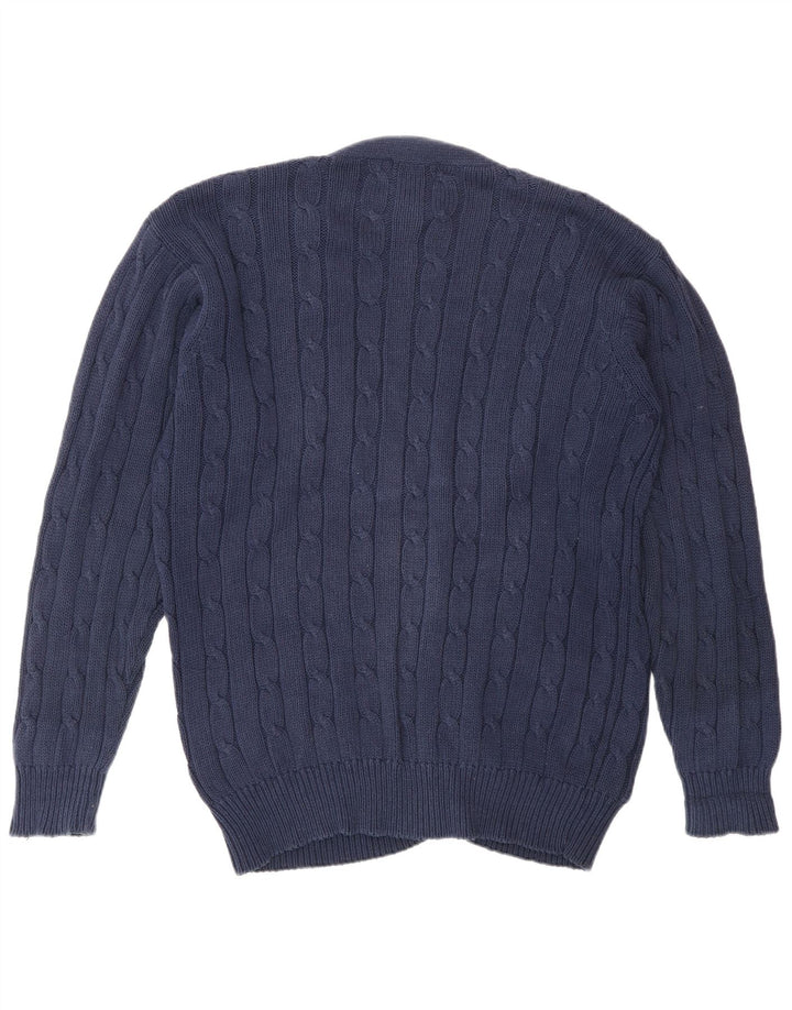 Maglione cardigan da uomo Kappa in cotone medio blu navy