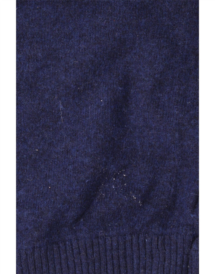Crew Clothing Maglione da uomo con scollo a V piccolo in lana d'agnello blu navy