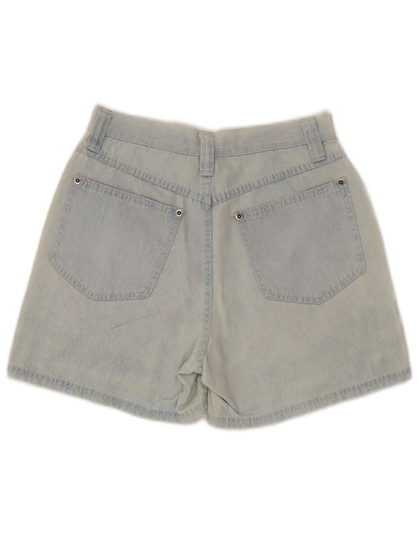 Pantaloncini di jeans a vita alta da donna STEFANEL IT 42 Medium W26 Blu Cotone