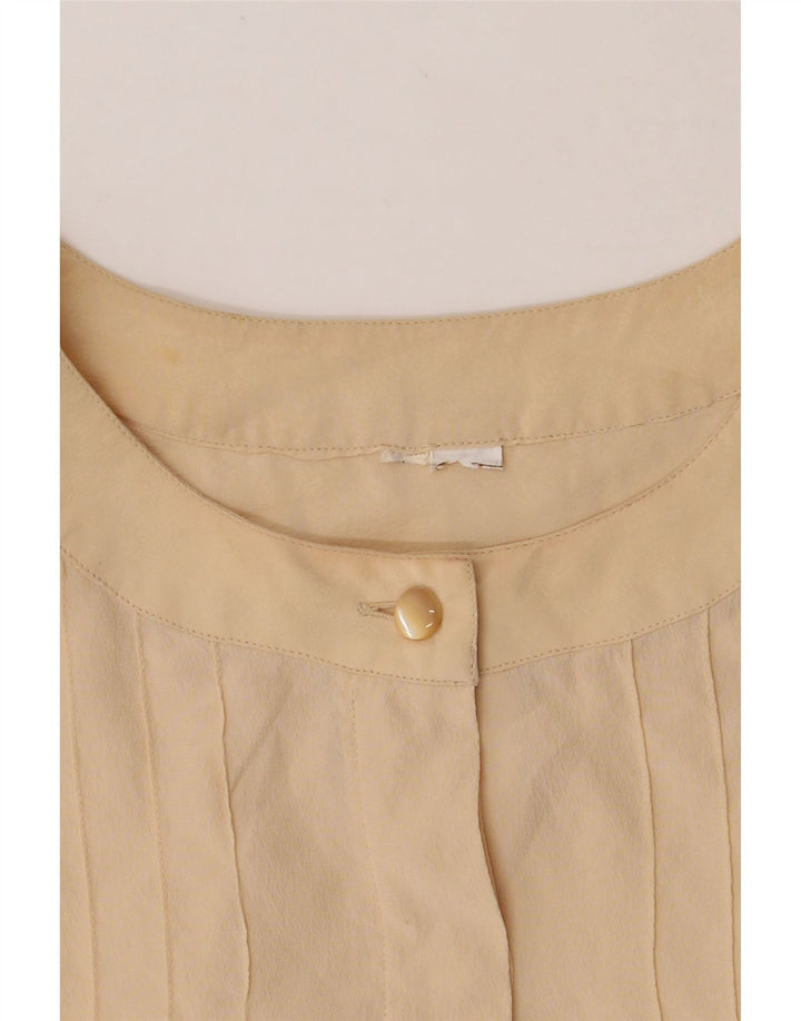 VINTAGE Womens Long Sleeve Blouse Top UK 14 Medium Beige Vintage Vintage and Second-Hand Vintage from Messina Hembry 