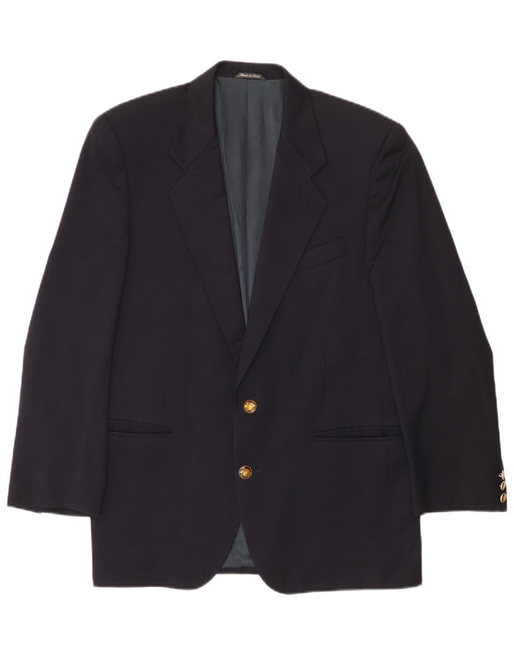 Giacca blazer da uomo a 2 bottoni Ferre IT 48 media lana blu navy