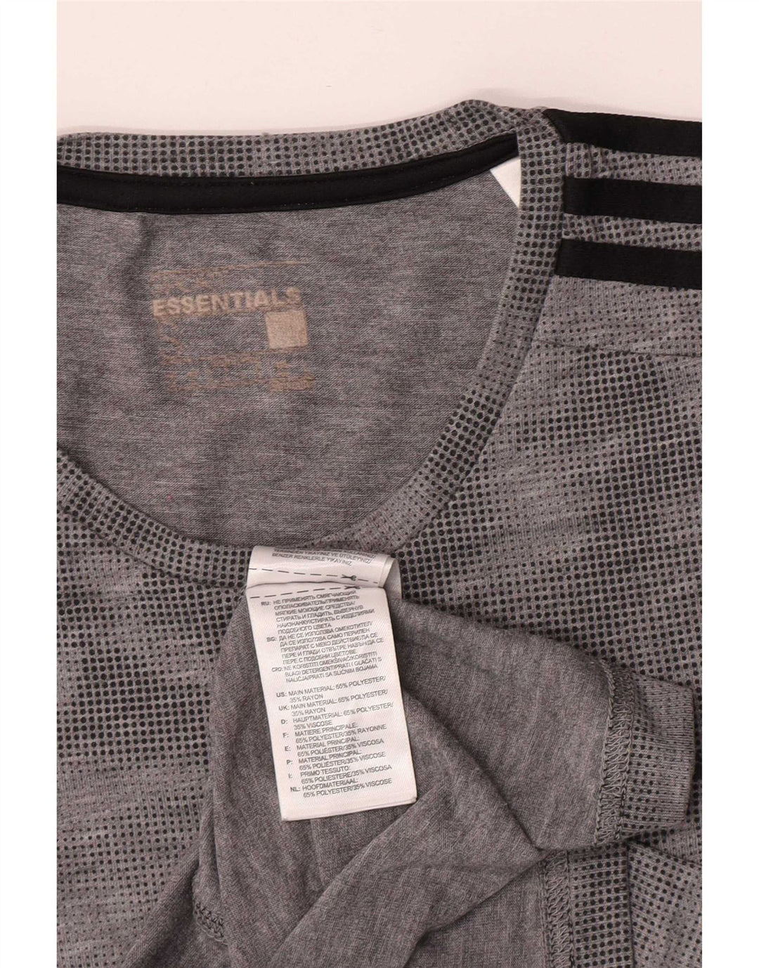 T-shirt Adidas Climalite da uomo Top piccola in poliestere mimetico grigio