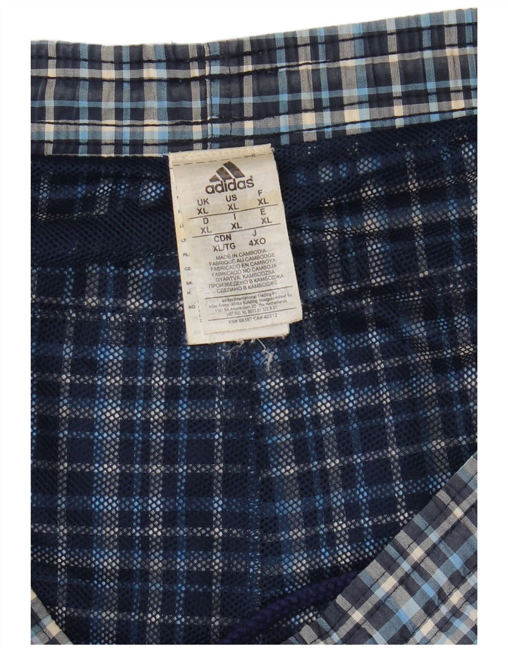 Pantaloncini da bagno da uomo Adidas XL in poliestere a quadri blu