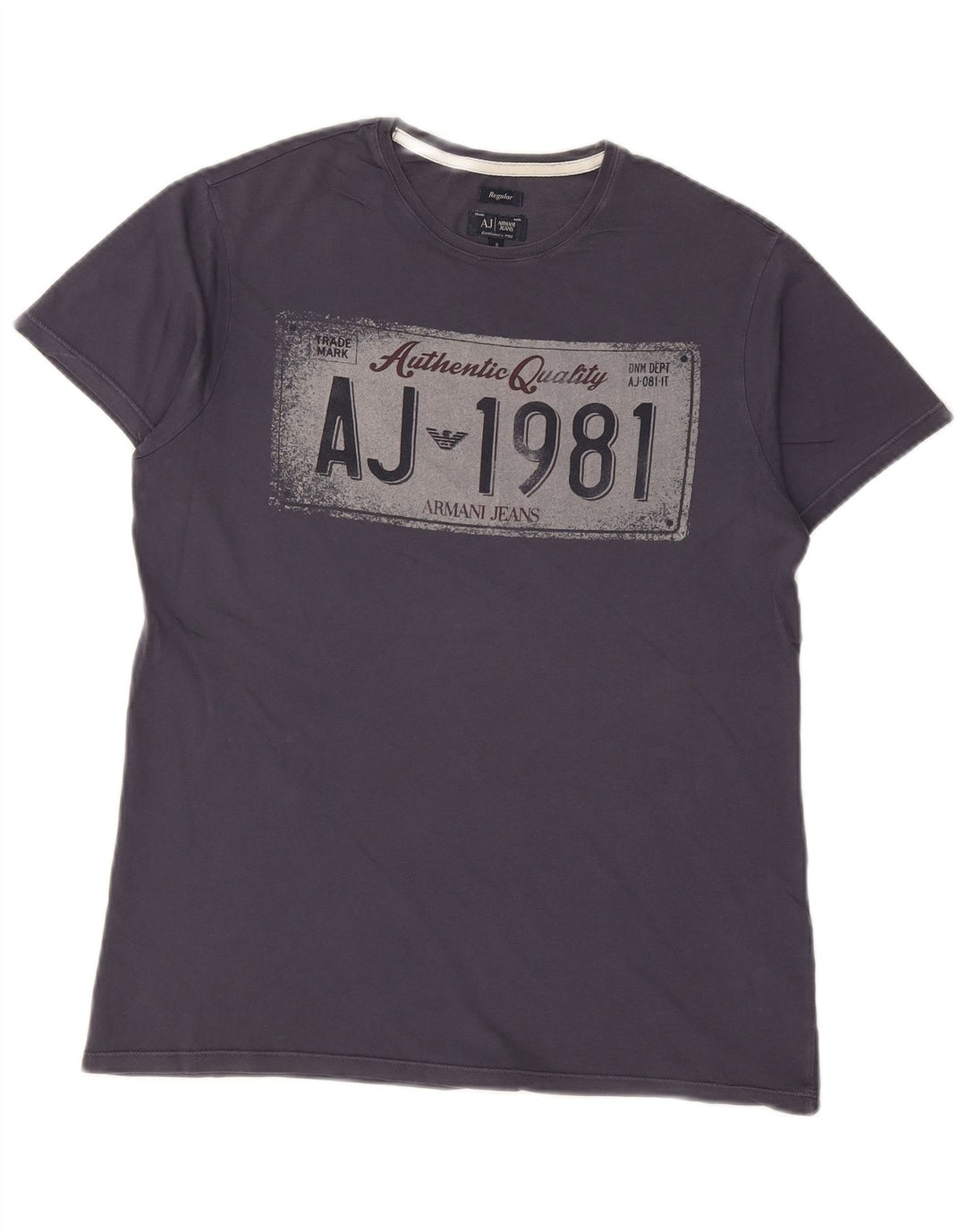 ARMANI JEANS T-shirt grafica regolare da uomo Top piccola in cotone blu navy