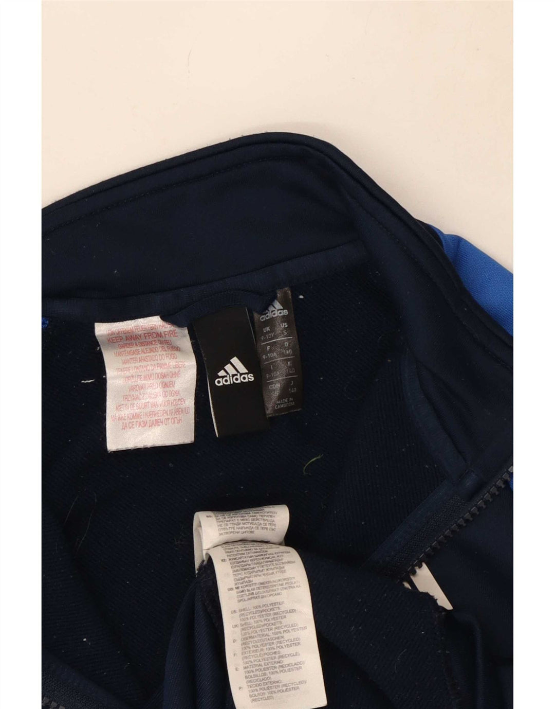 Giacca da ginnastica grafica da ragazzo Adidas 9-10 anni Blu navy Colourblock