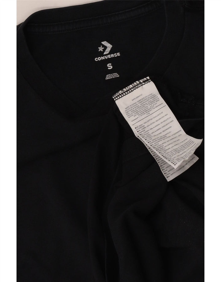 T-shirt grafica da uomo Converse Top piccola in cotone nero