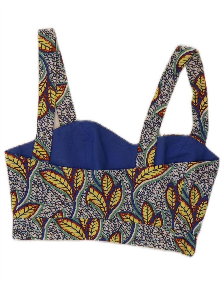 ZARA Womens Abstract Pattern Corset Top UK 4 XS Blue