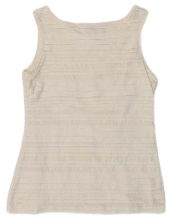BANANA REPUBLIC Womens Vest Top UK 6 XS White Striped Polyester