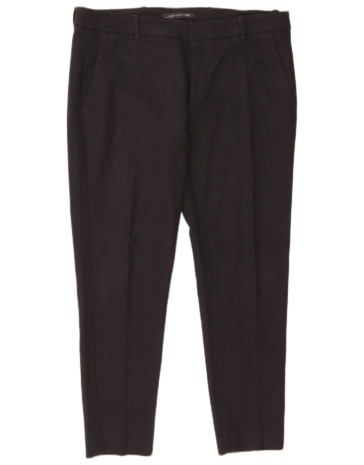 Pantaloni chino slim da donna Zara XL W32 L28 poliestere nero