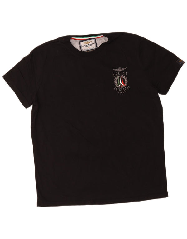 T-shirt da uomo Aeronautica Militare Top 2XL in cotone nero