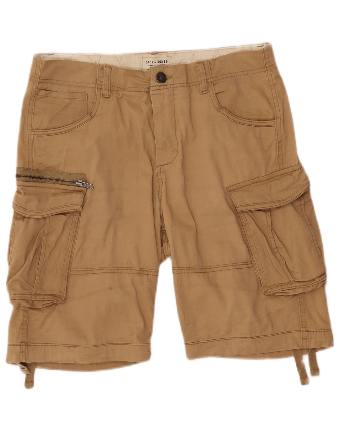 Pantaloncini cargo da uomo JACK & JONES piccoli W32 in cotone beige