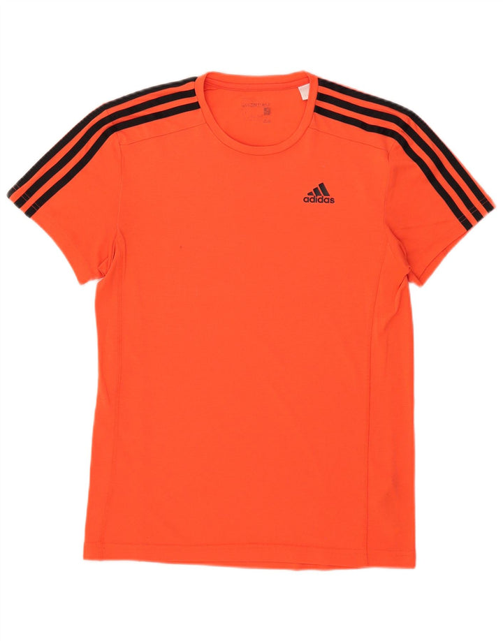 T-shirt Adidas Climalite da uomo piccola in poliestere arancione