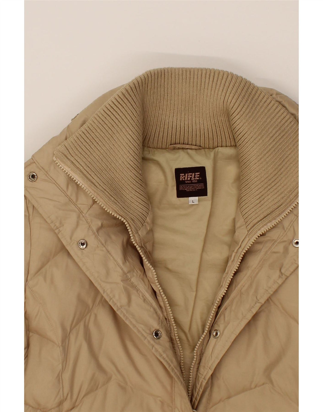 RIFLE Womens Padded Jacket UK 16 Large Beige Polyester Vintage Rifle and Second-Hand Rifle from Messina Hembry 