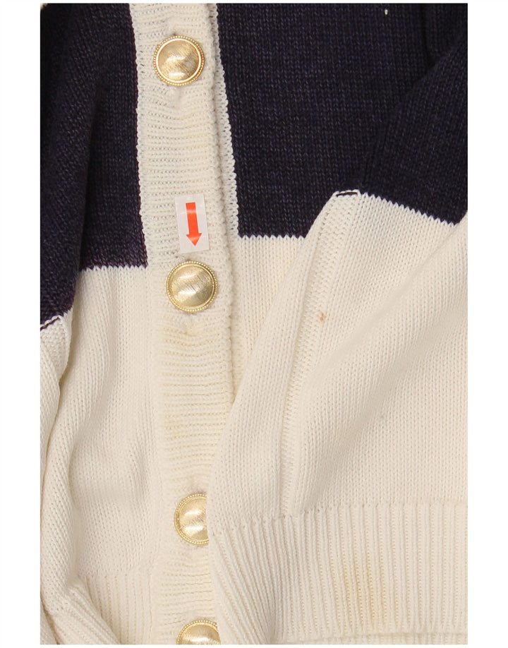 Maglione cardigan da donna Baldini UK 16 Large White Striped