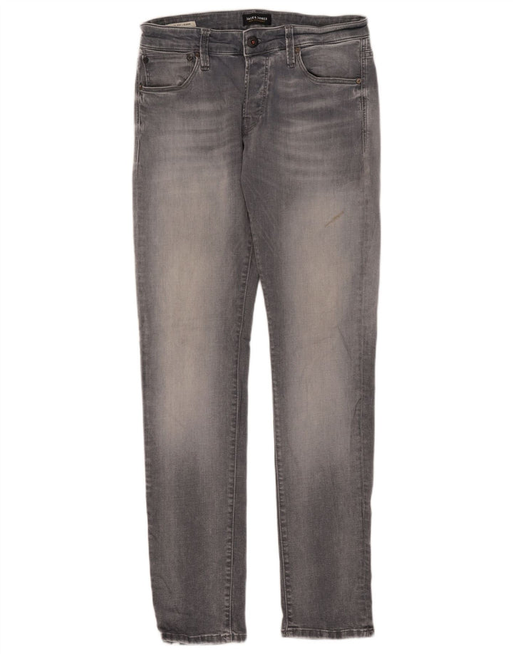 Jack & Jones Uomo GLENN Slim Jeans W33 L34 Cotone Grigio