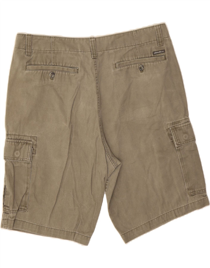 EDDIE BAUER Mens Cargo Shorts W35 Large Khaki Cotton Vintage Eddie Bauer and Second-Hand Eddie Bauer from Messina Hembry 