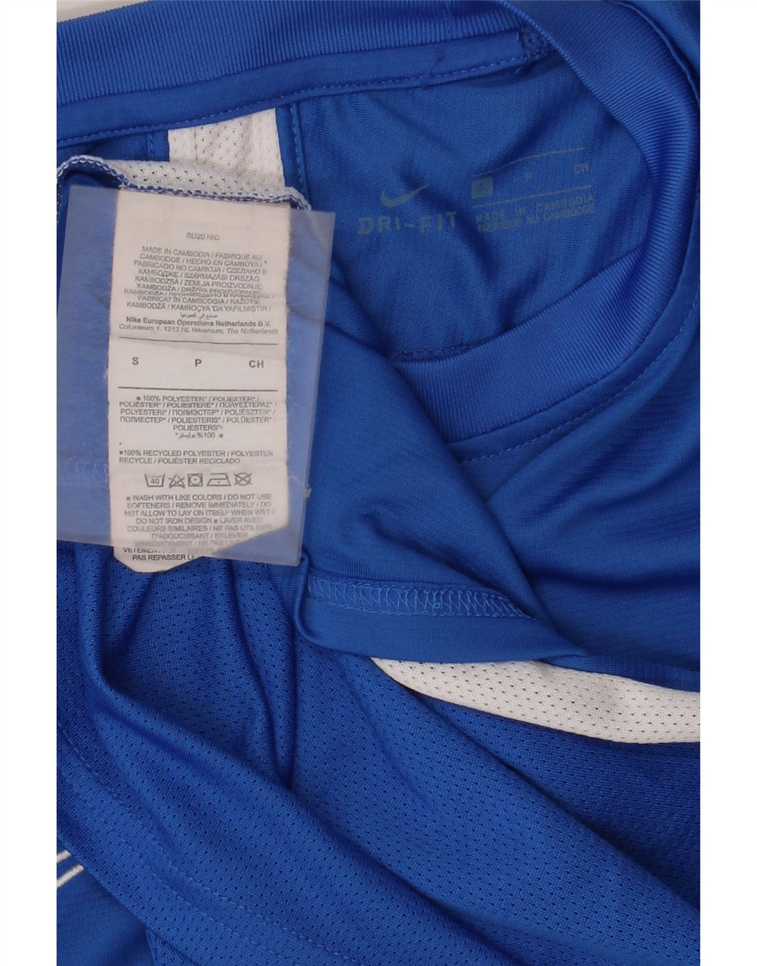 T-shirt Nike Dri Fit da uomo, piccola, in poliestere color block blu