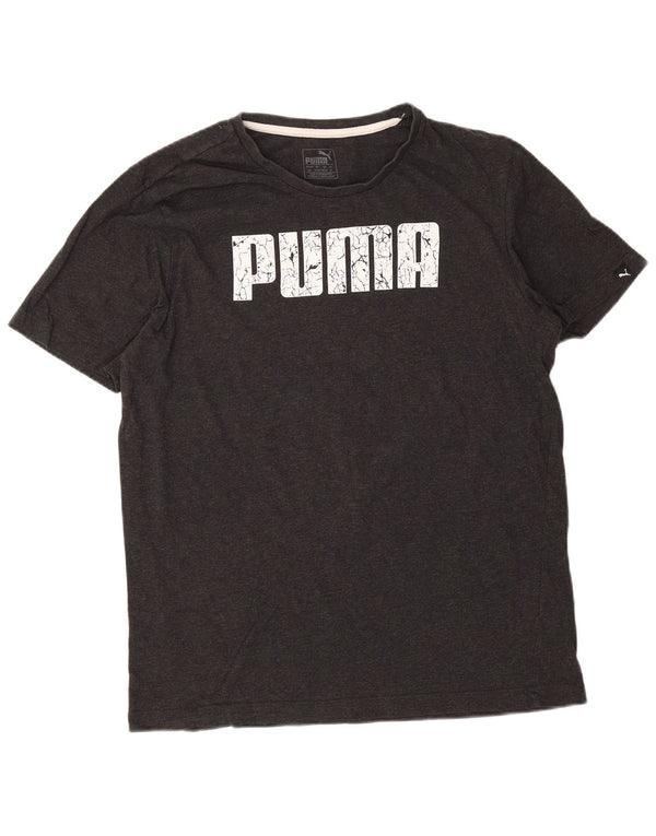 T-shirt grafica da uomo Puma Top in cotone grigio medio