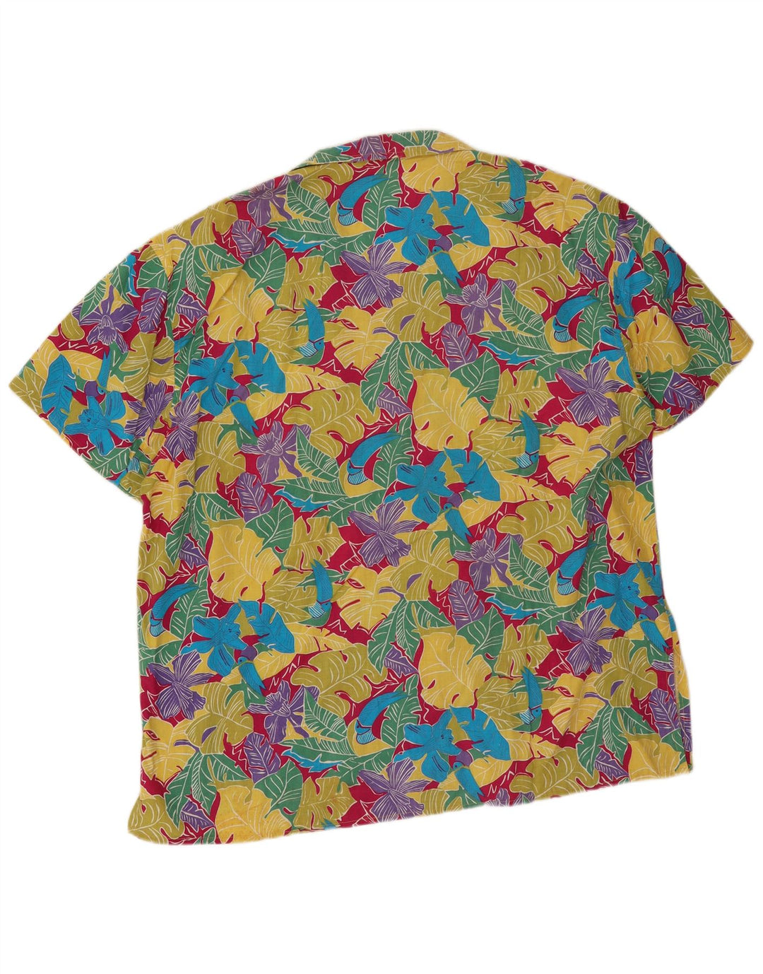 Camicia vintage da uomo a maniche corte XL multicolore floreale