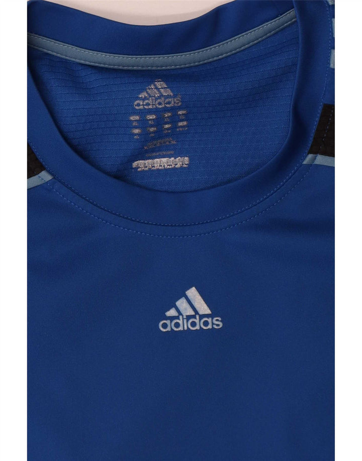 T-shirt da uomo Adidas Top XL blu poliestere color block