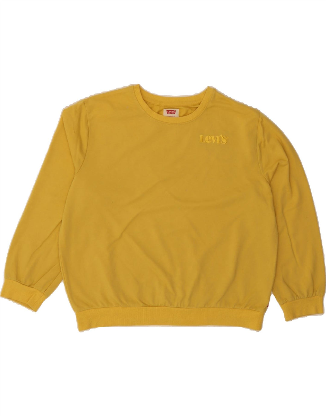 LEVI'S Girls Sweatshirt Jumper 15-16 Years Yellow Cotton Vintage Levi's and Second-Hand Levi's from Messina Hembry 
