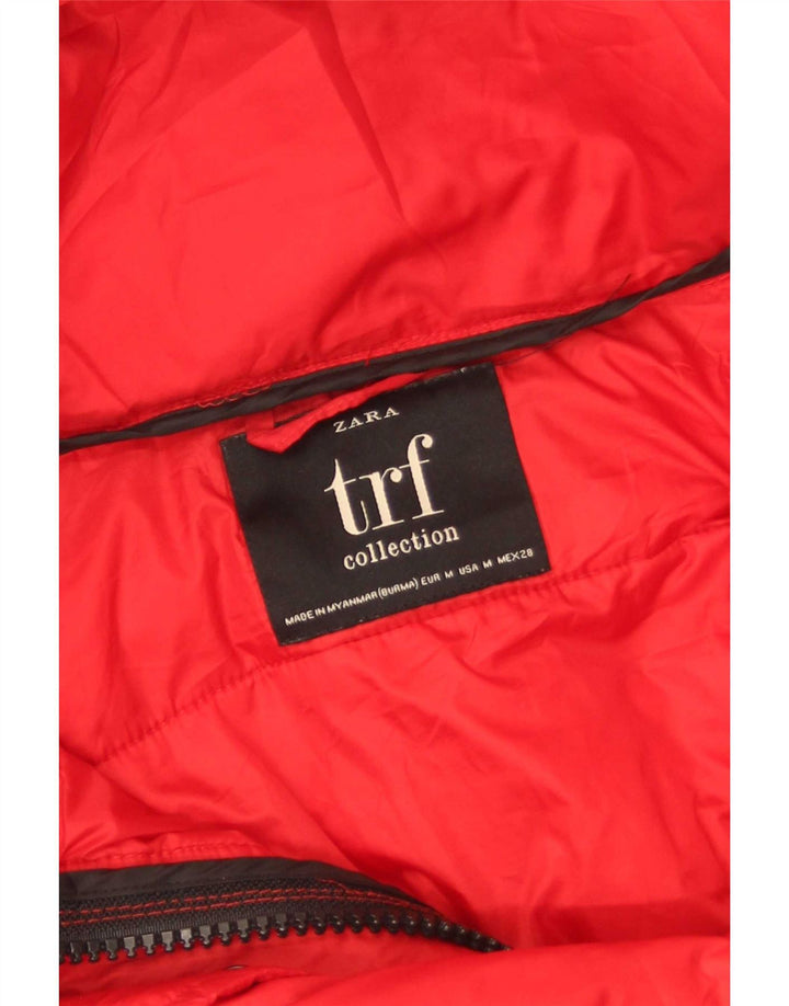 Giacca imbottita oversize con cappuccio Trafaluc da donna Zara UK 14 rossa media