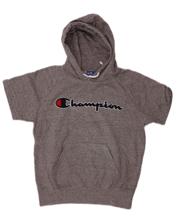 Maglione con cappuccio grafico oversize da donna Champion UK 10 piccolo grigio chiazzato