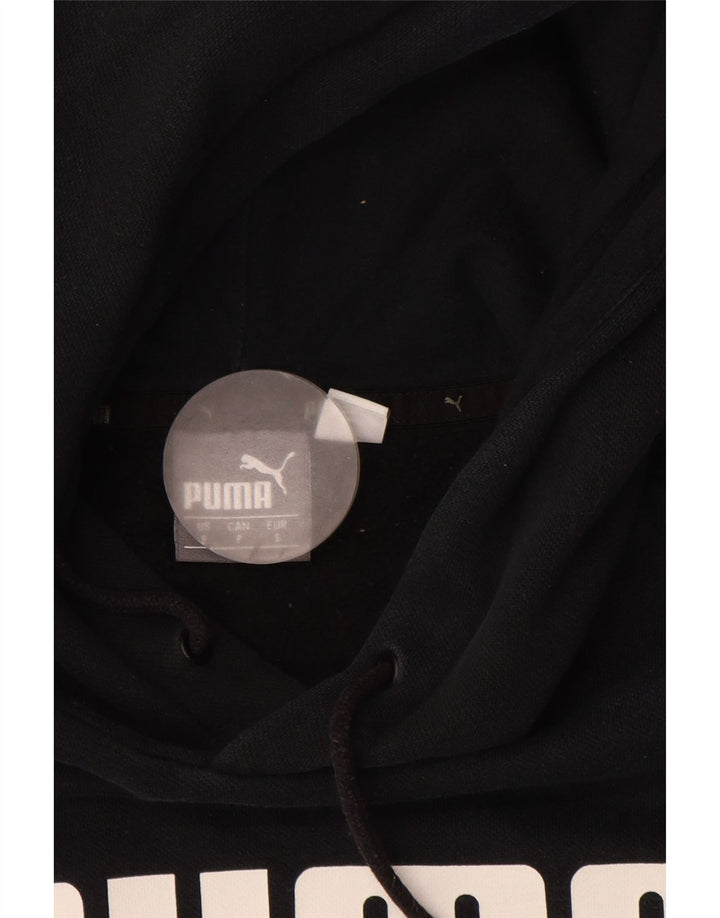 Felpa con cappuccio grafica PUMA da uomo piccola in cotone nero