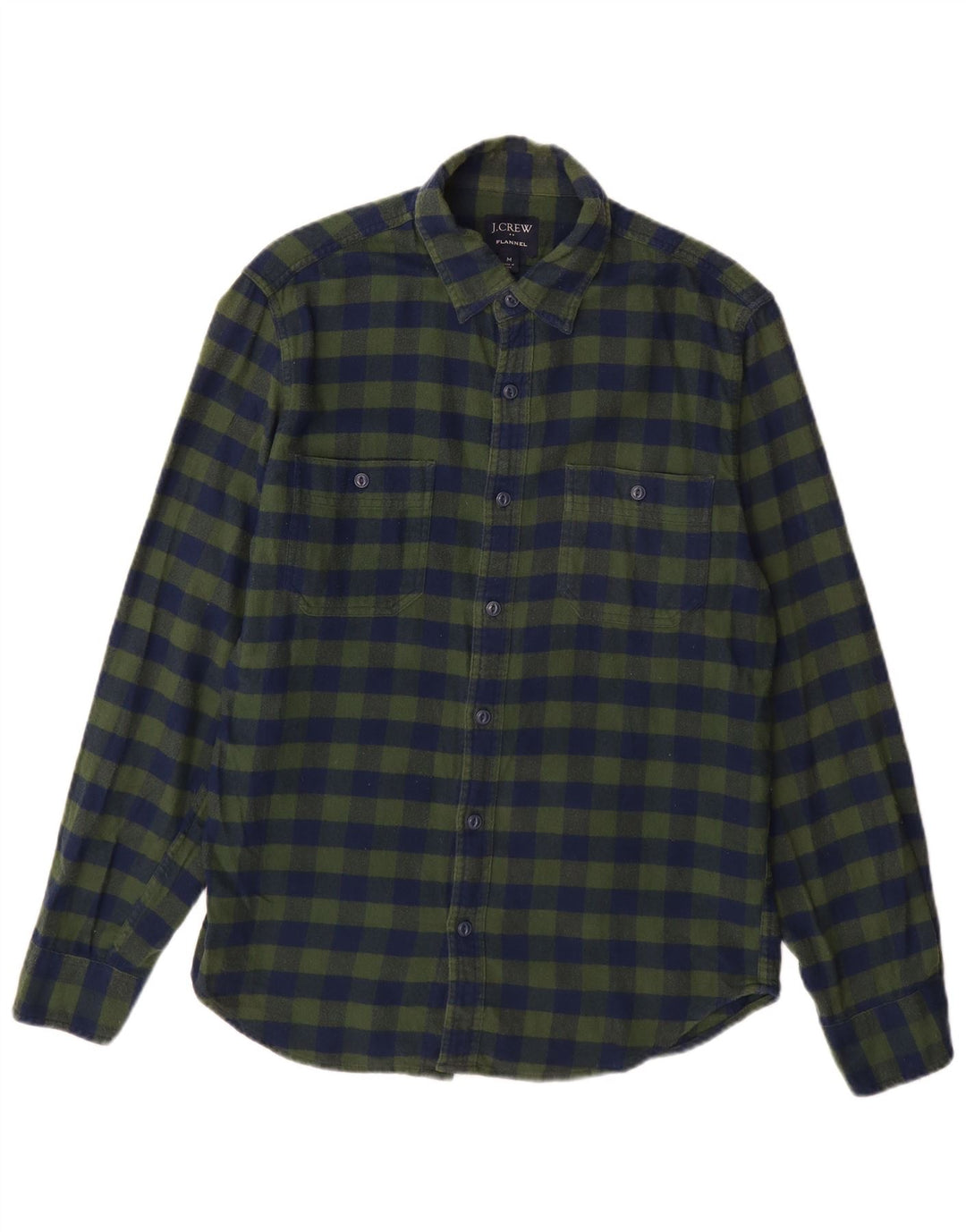 Camicia da uomo in flanella J. Crew in cotone a quadri blu medio