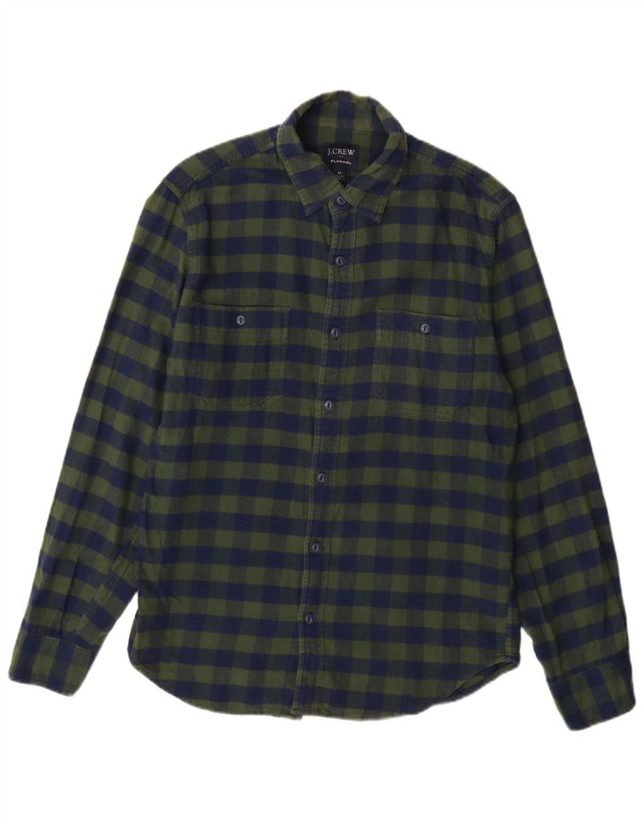 Camicia da uomo in flanella J. Crew in cotone a quadri blu medio