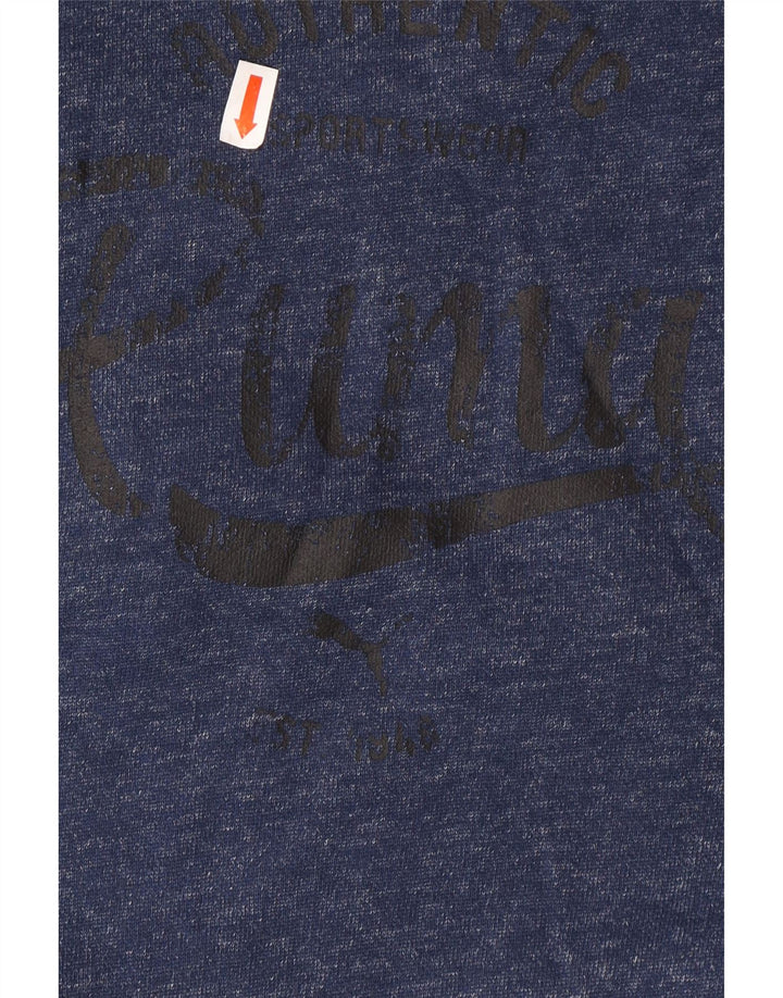 PUMA Felpa con cappuccio oversize da donna UK 12 Medium Navy Blue Flecked