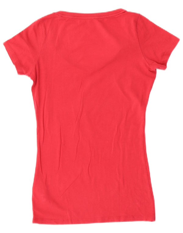 T-shirt grafica da donna Guess UK 4 XS rosa cotone