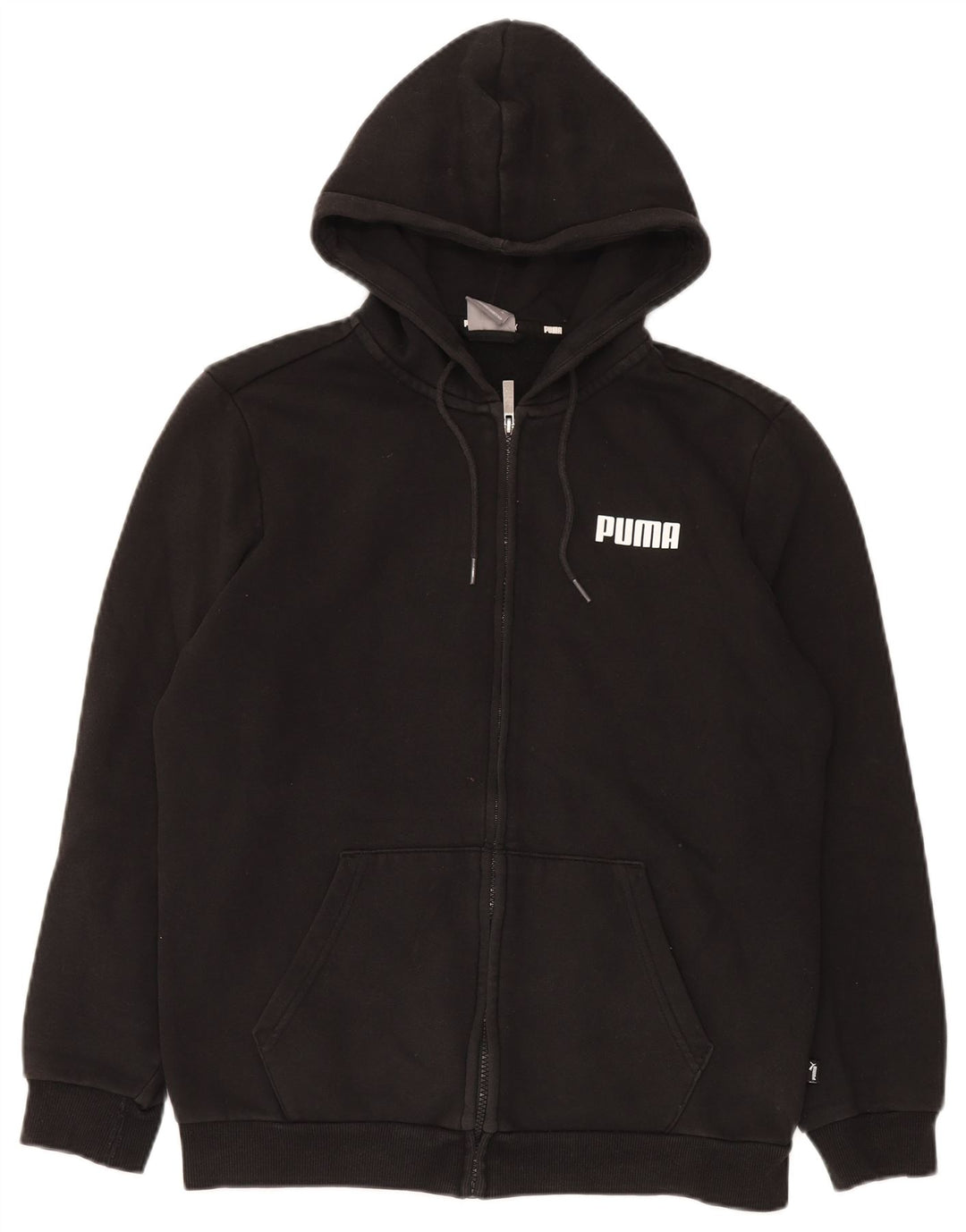 Felpa con cappuccio e zip Puma da uomo di colore nero medio