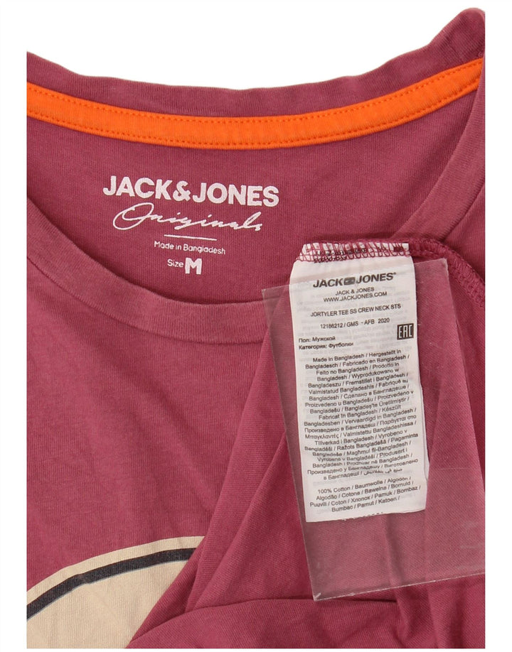 JACK & JONES T-shirt grafica da uomo in cotone bordeaux medio