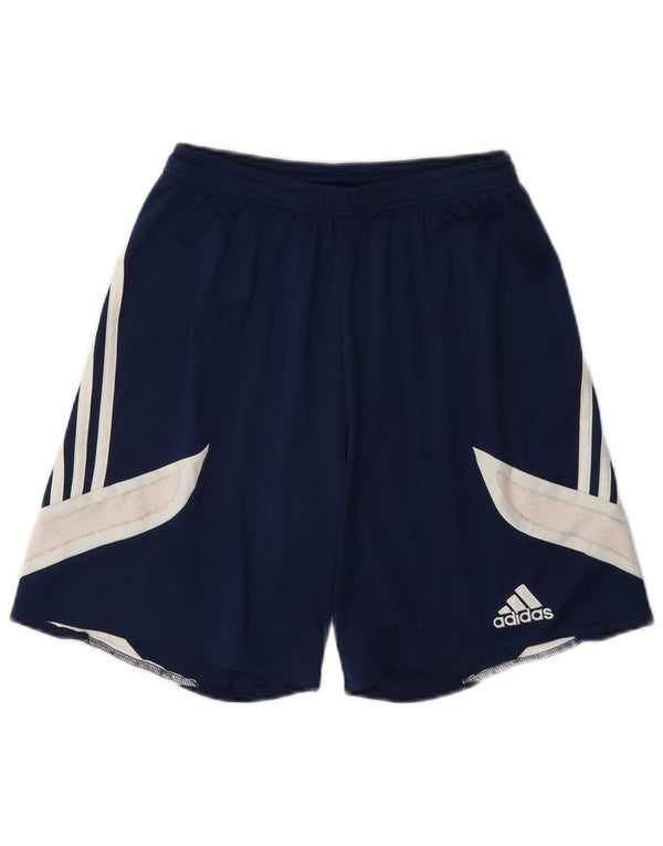 Pantaloncini sportivi Adidas Climalite da uomo piccoli in poliestere color block blu navy