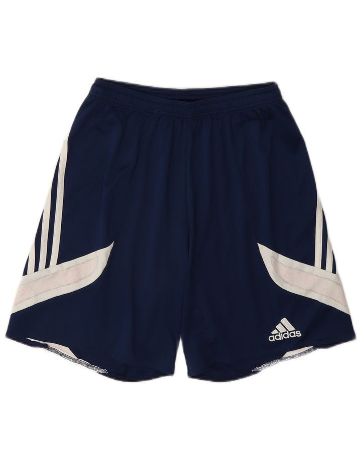 Pantaloncini sportivi Adidas Climalite da uomo piccoli in poliestere color block blu navy