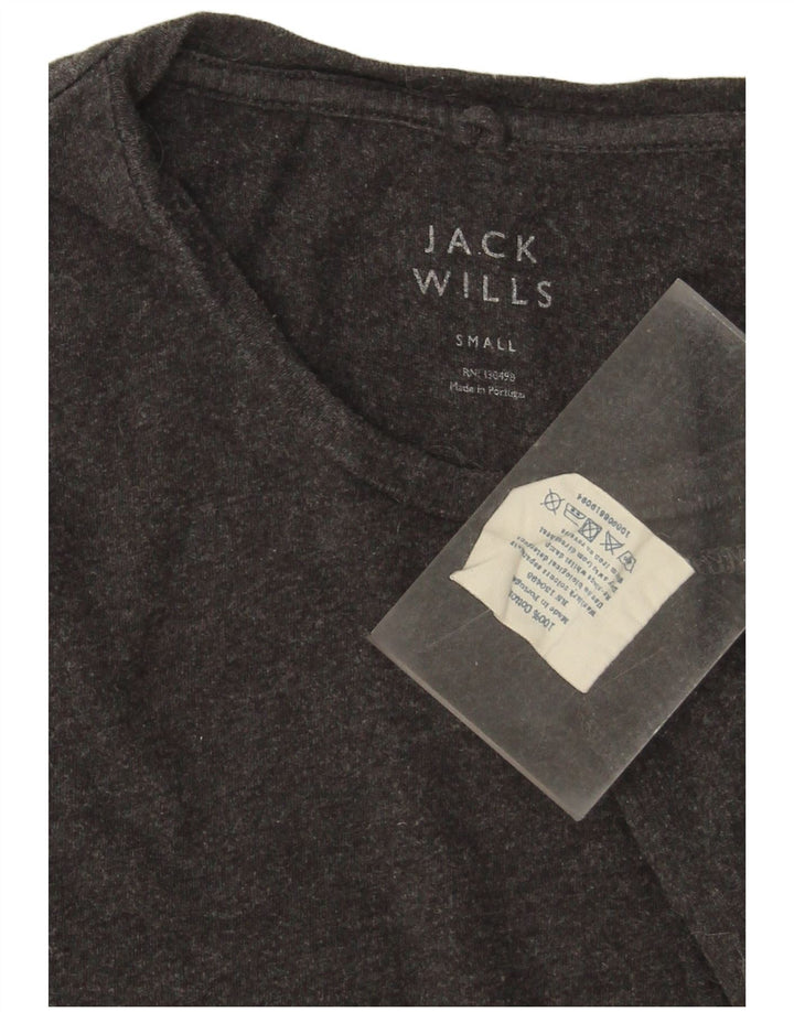 JACK WILLS T-shirt da uomo Top piccola in cotone grigio