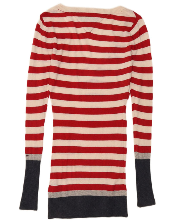 Maglione maglione con scollo a V Heritage da donna Tommy Hilfiger UK 10 piccolo rosso