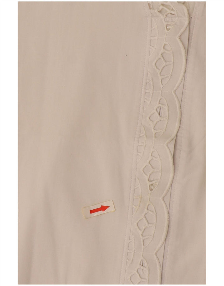 Camicetta vintage da donna a maniche corte EU 38 bianca media