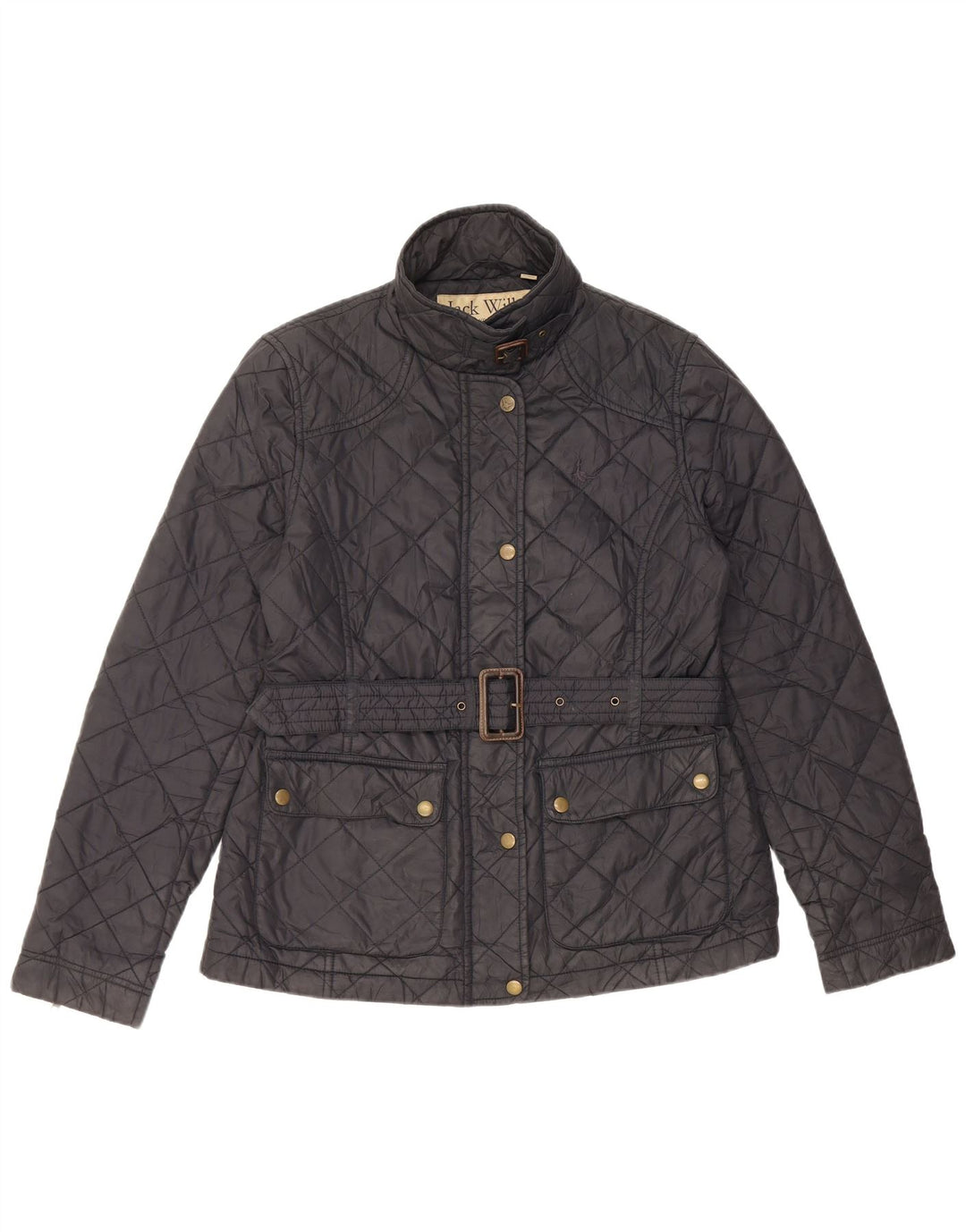 Giacca trapuntata da donna Jack Wills UK 14 grande nylon nero