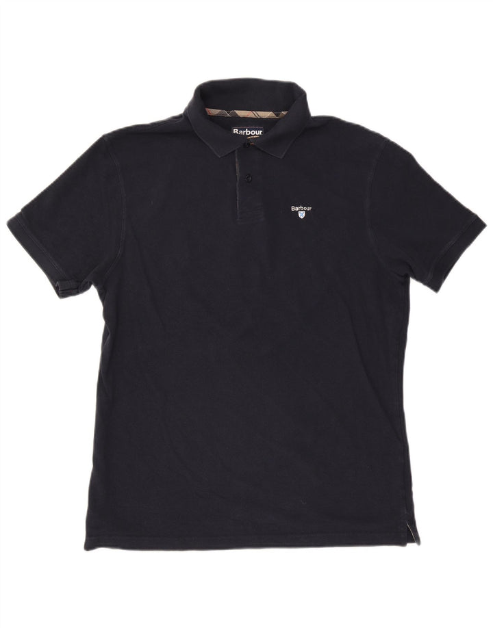 Polo da uomo Barbour XL in cotone blu navy